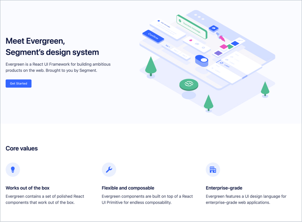 Evergreen ui home page